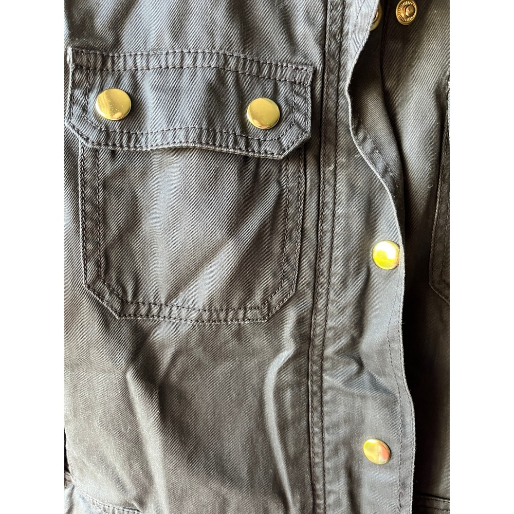 J.Crew XXS Olive Waxed Cotton Field Jacket Gold Snap Utility Coat - Picture 8 of 8